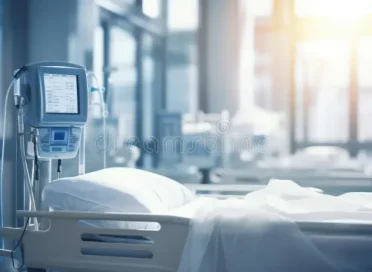 modern-hospital-room-interior-empty-bed-medical-equipment-ai-generated-379803543